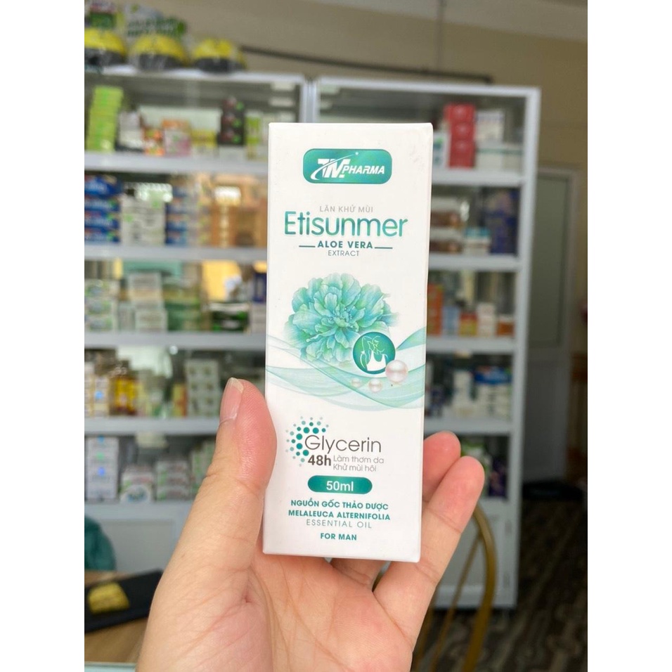 Lăn khử mùi Etisunmer 50ml - Khử Mùi, Ngăn Mồ Hôi Hiệu Quả suốt 48h