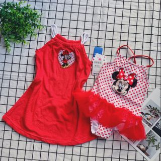 Đồ bơi bé gái kèm áo choàng bikini xuất dư cho bé 2-4 tuổi sỉ lẻ đồ bơi toàn quốc