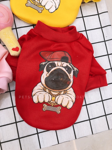 🐶🐱ÁO CHÓ MÈO NỈ CAO CẤP HÌNH BULL PUG🐱🐶 hàng loại 1