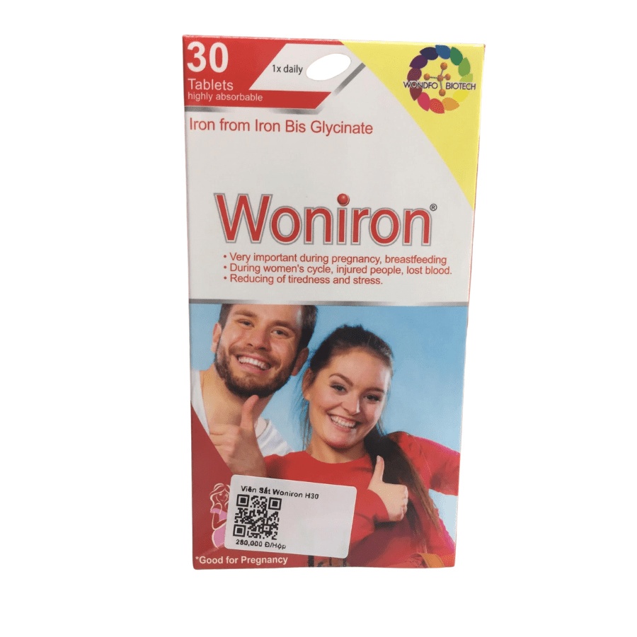 Woniron Bổ Sung Sắt Hữu Cơ Cho Bà Bầu  Hộp 30 Viên - TP024