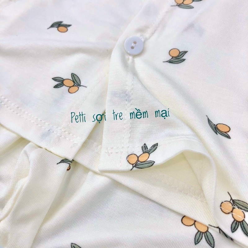 Bộ cài giữa dài tay sơ sinh Hi MOM bé trai,gái .