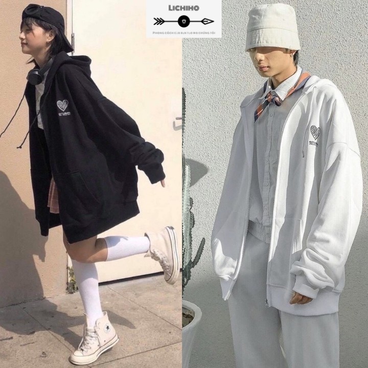Áo khoác hoodie nỉ unisex nam nữ form rộng áo chống nắng ulzzang street style Hàn Quốc AKNM11 LICHIHO bảng màu siêu cute | BigBuy360 - bigbuy360.vn