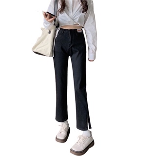 Quần Jean Baggy Nữ VN CLO Xẽ Tà  Đen - QJ085