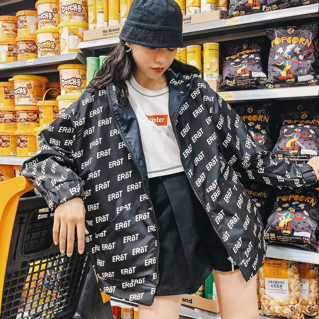 Áo Khoác Dù hai lớp in chữ erot cá tính _AKD erot clothing