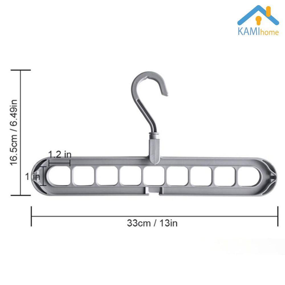 Móc nhựa treo quần áo gập gọn loại 9 lỗ có thể xoay nhiều hướng mã 70051