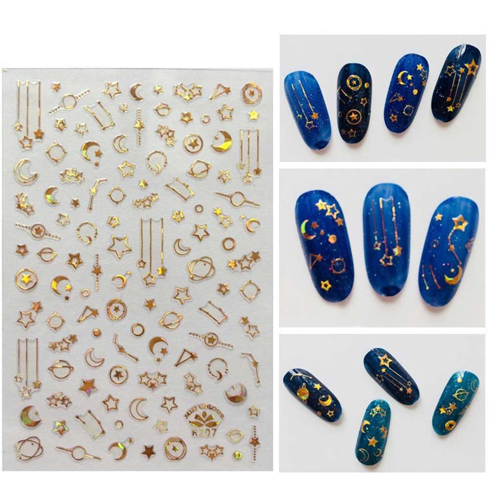 [Hàng mới về] Nhãn dán trang trí móng tay kiểu dáng 3d long lanh tự dính