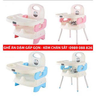 GHẾ ĂN DẶM KÈM CHÂN SẮT GẤP GỌN CHO BÉ [GIÁ CÔNG PHÁ - RẺ NHẤT]