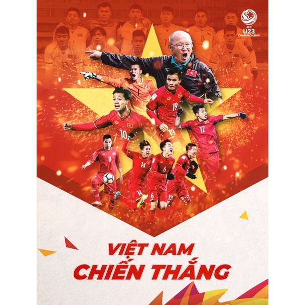 tranh ảnh treo đội tuyển bóng đa Việt Nam 3-6 tấm khác nhau / ảnh poster cầu thử bóng đá Việt Nam