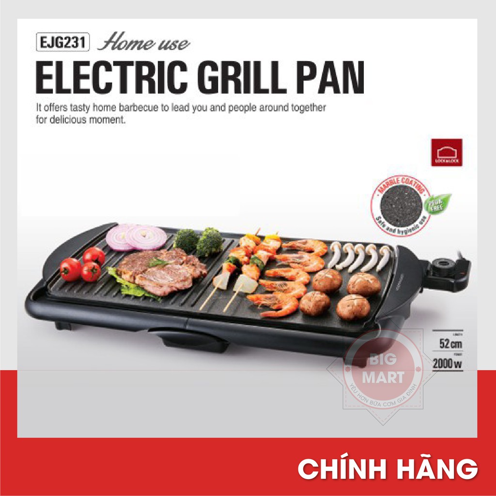 [LOCK&LOCK] - Bếp Nướng Điện Electric Grill EJG231 (2000W)