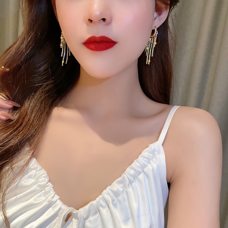 Bông Tai Ngôi Sao Tua Rua Thời Trang Hàn Quốc Cho Nữ