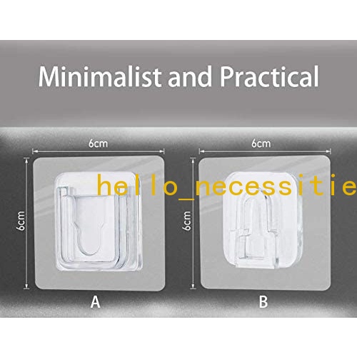 Set 2 Cặp Móc Treo Đồ Trong Suốt Chống Thấm Nước Và Dầu Tiện Dụng Cho Nhà Bếp / Nhà Tắm