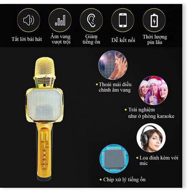 [Giá Gốc] Micro karaoke bluetooth SD-10, Mic kèm loa, bắt giọng tốt, nghe cực hay, bass âm chuẩn - Bảo hành 6 tháng