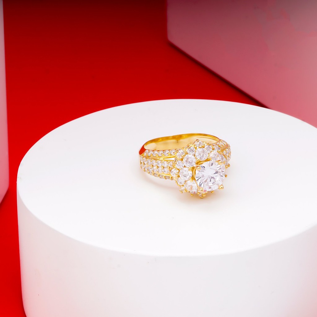 Nhẫn nữ đính xoàn mạ vàng 18K cao cấp (giá tốt nhất) N548154-145