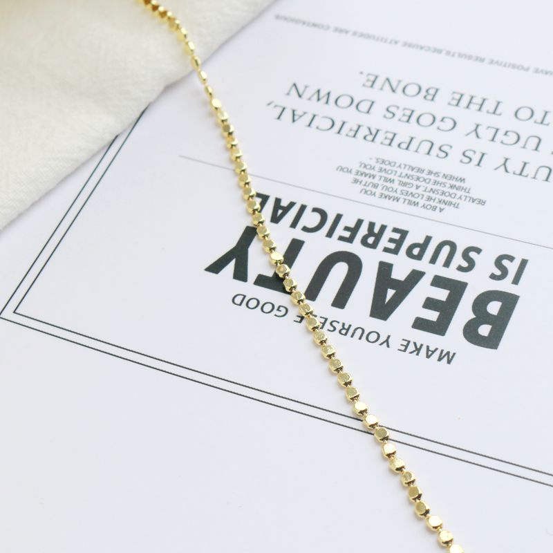 Chuỗi Hạt Hình Chữ Nhật Màu Vàng Đồng 1m 14K 2.0mm diy