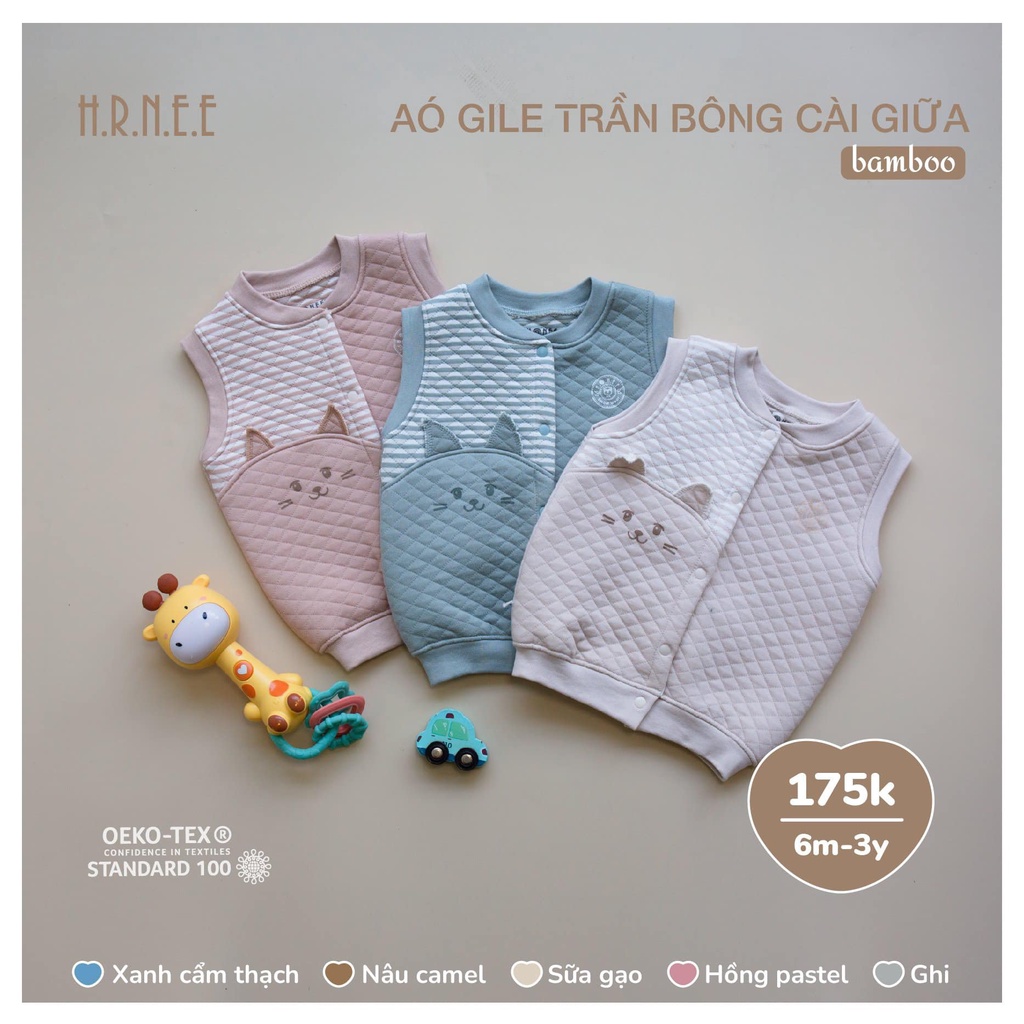 Áo Gile trần bông Hrnee cho bé`