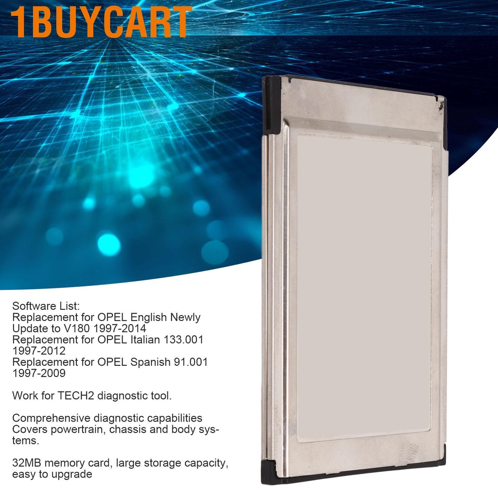 1buycart 32MB Memory Card for TECH2 Diagnostic Scanner Tool English Italian Spanish Software Replacement OPEL
