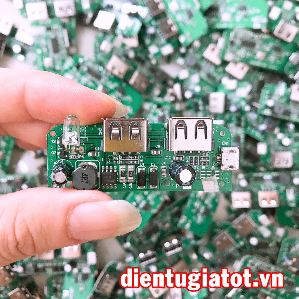 Mạch sạc dự phòng 5V2.2A 2 cổng giá rẻ - mạch mới