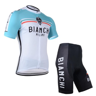 Bộ Quần Áo Đua Xe Đạp / Xe Máy / Xe Đạp Tay Ngắn Đội Bianchi