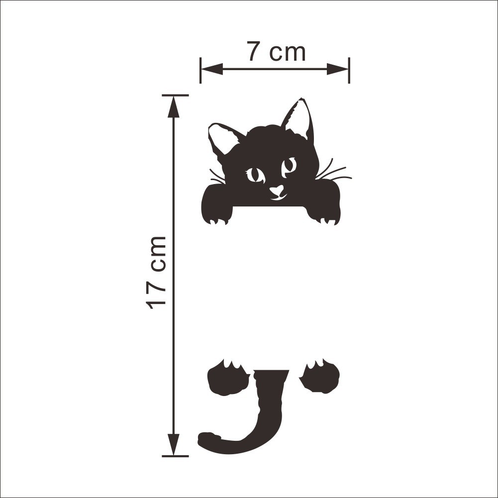 Cat Wall Switch Stickers Room Art Decor Decals for Kids