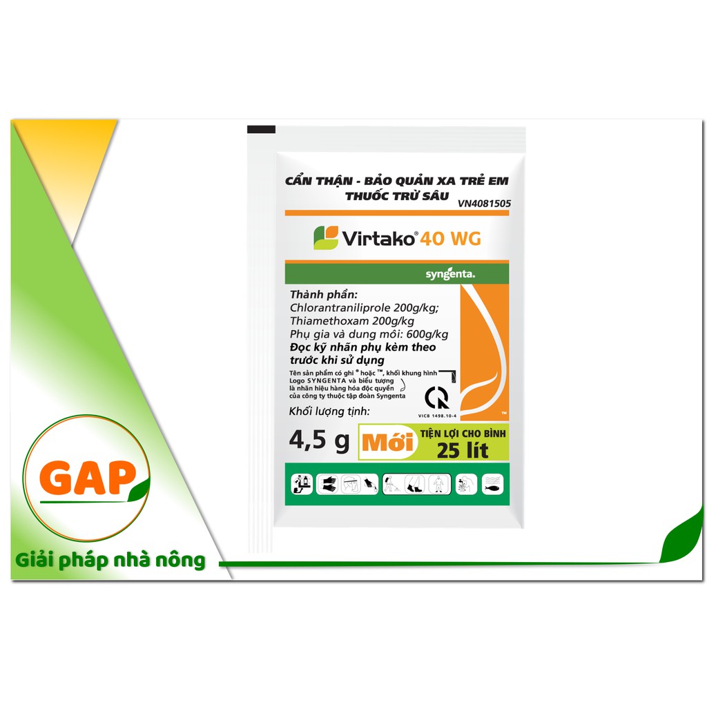 VIRTAKO 40WG (gói 4.5g) phòng trừ sâu cho cây trồng