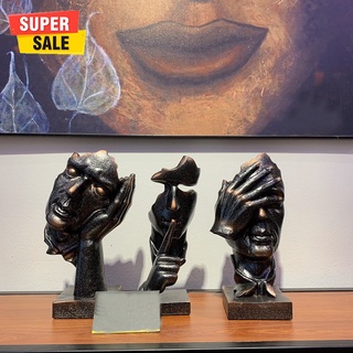 Bộ 3 tượng tam không decor phòng - Không nghe, không nhìn, không nói