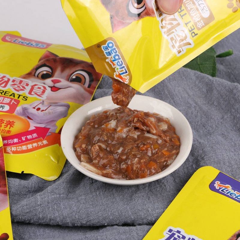 Pate thức ăn ướt cho mèo LIEBAO sóc nâu gói 80gram