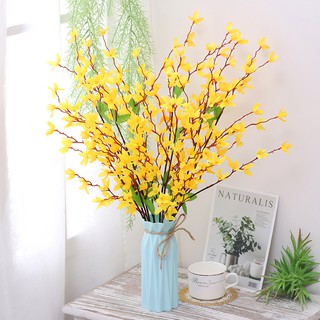 Hoa lụa vải giả trang trí để bàn-kèm bình