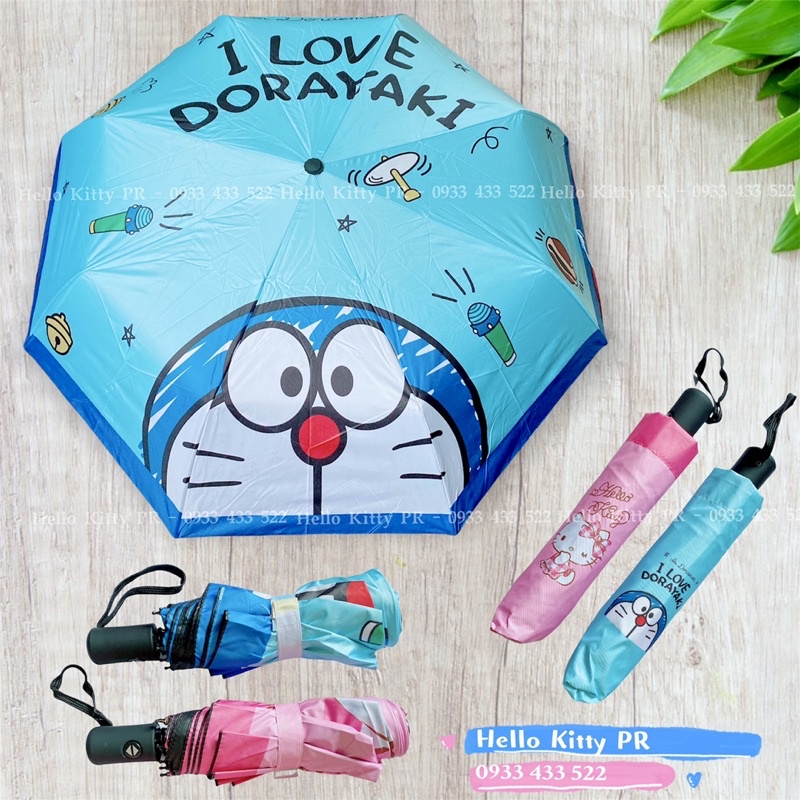 Ô dù gấp gọn che mưa che nắng Hello Kitty - Doremon Doraemon