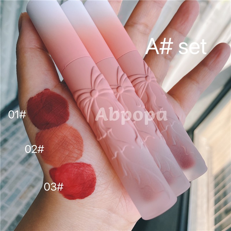 [Hàng mới về] Bộ 3 thỏi son môi Vongee 3 màu làm đẹp không thấm nước lâu trôi | BigBuy360 - bigbuy360.vn