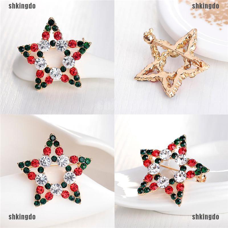 THINH Huy Hiệu Cài Áo Hình Người Tuyết Đính Đá Pha Lê Thời Trang