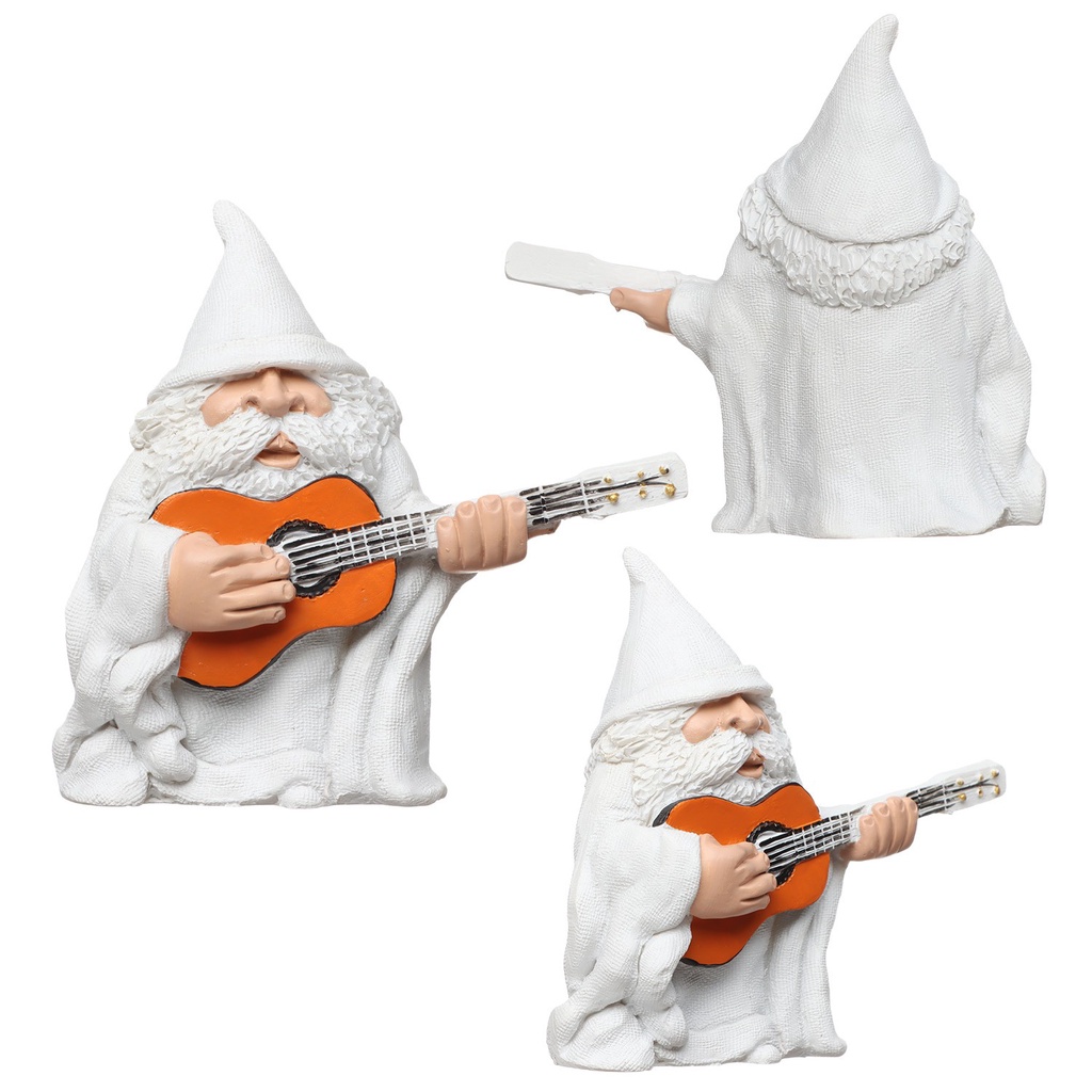 ❤LANSEL❤ Indoor Outdoor Garden Gnomes Home Decor Micro Landscape Dwarf Figurines Gift Funny Elf Playing Guitar Elves Collectible Decoration Crafts Ornaments Funny Statue