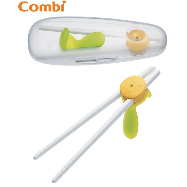 Đũa tập ăn có hộp màu cam Combi