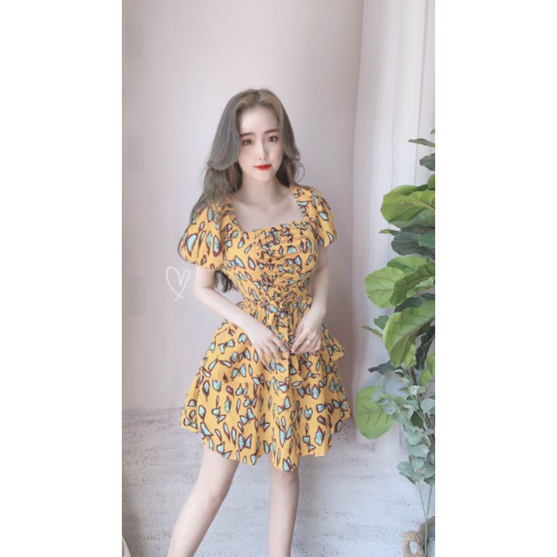 ĐẦM 2 TẦNG TAY PHỒNG  XẾP BEN NGỰC