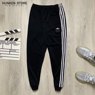 Quần jogger nam DAS 3 sọc basic trắng - đen Logo thêu Quần dài tập thể thao vải thun nỉ cao cấp form đẹp | HunKen Store