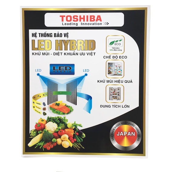 Miếng dán tủ lạnh Toshiba [IN ĐẸP, SẮC NÉT] tem dán tủ lạnh Toshiba
