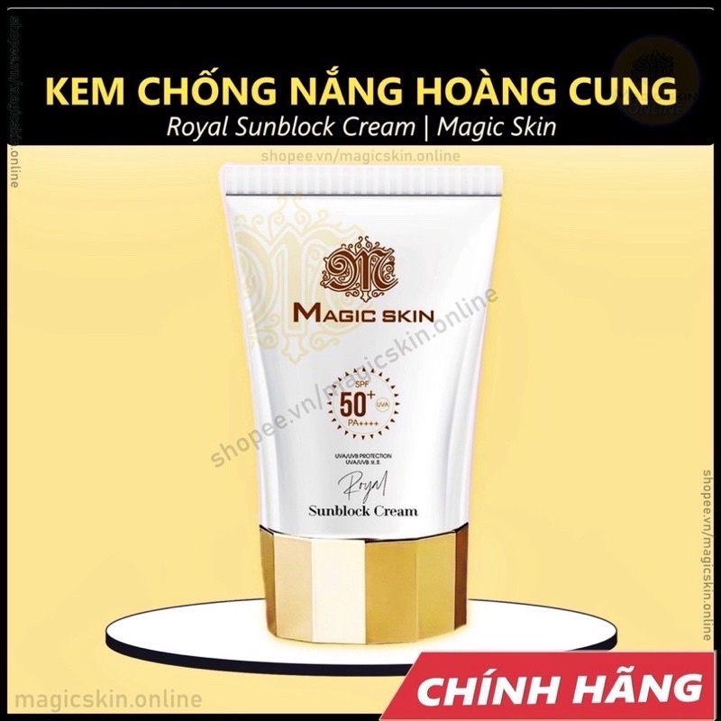 (CHÍNH HÃNG) chống nắng MỚI Magicskin SPF 50PA++++ Kem chống nắng thảo dược Hoàng cung.An toàn với mọi loại da.
