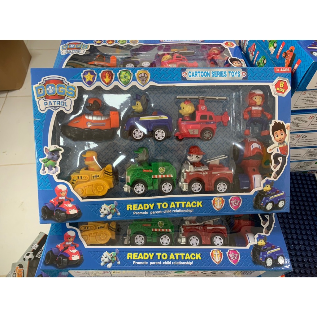 Bộ đồ chơi 6 chó cứu hộ Paw Patrol kèm huy hiệu ván trượt đáng yêu