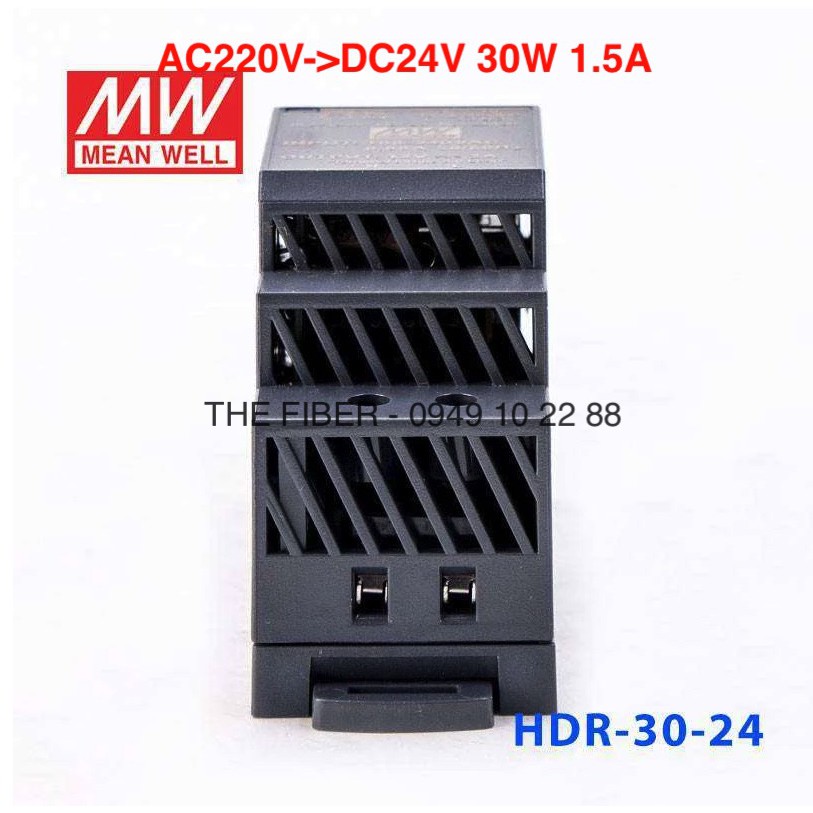 Bộ đổi nguồn điện HDR-30-24 AC220V - DC24V 30W 1.5A gắn thanh RAY - DIN Rail - Hãng Meanwell