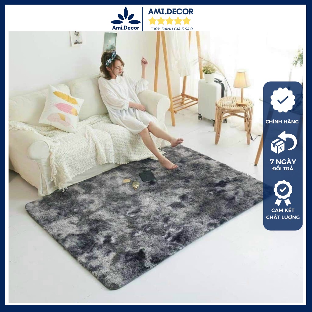 Thảm lông trải sàn mềm mượt trang trí nhà cửa, thảm lông decor phòng ngủ phòng sinh viên kích thước 1m6x2m