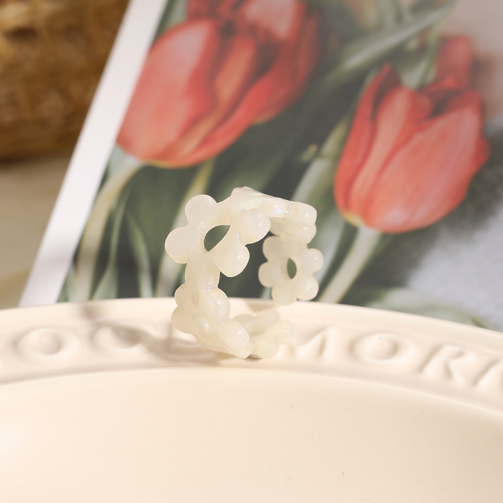 iF YOU Nhẫn Nhựa Resin Hình Hoa Nhiều Màu Thời Trang Hàn Quốc Cho Nữ