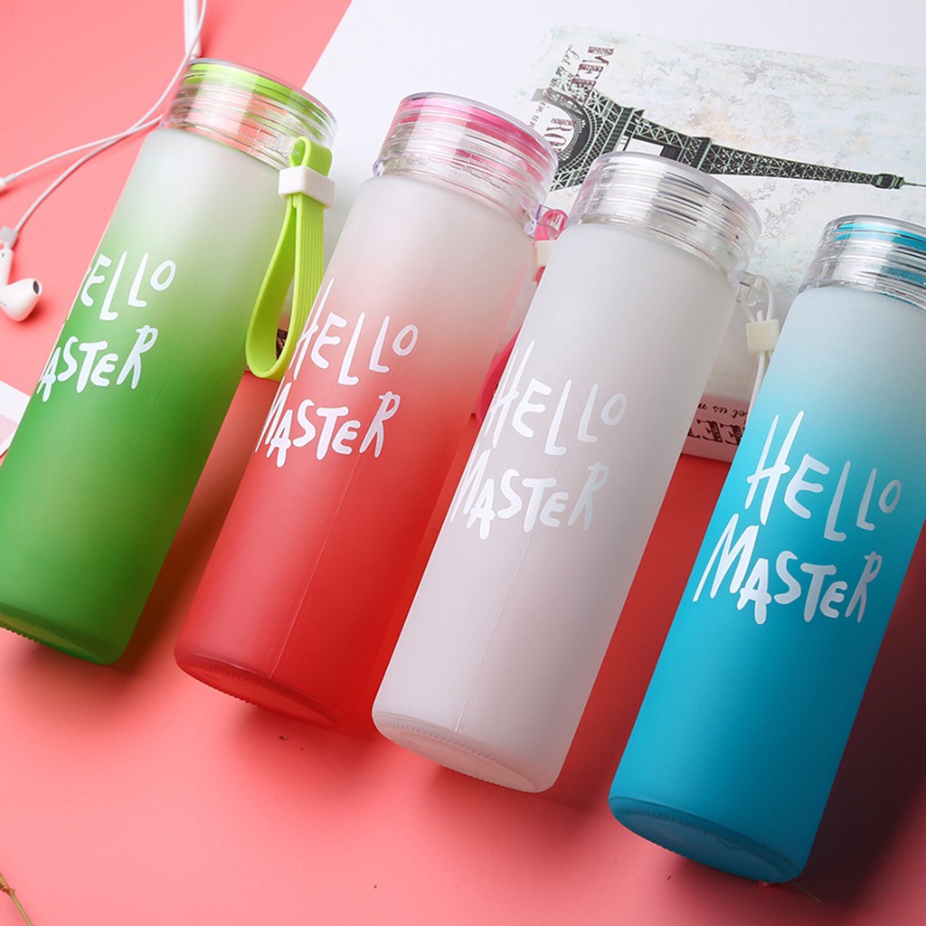 [MUA 3 TẶNG 1] Bình nước thủy tinh Hello Master 400ml an toàn sức khỏe 5 màu sắc unisex Harry's Bottle | BigBuy360 - bigbuy360.vn