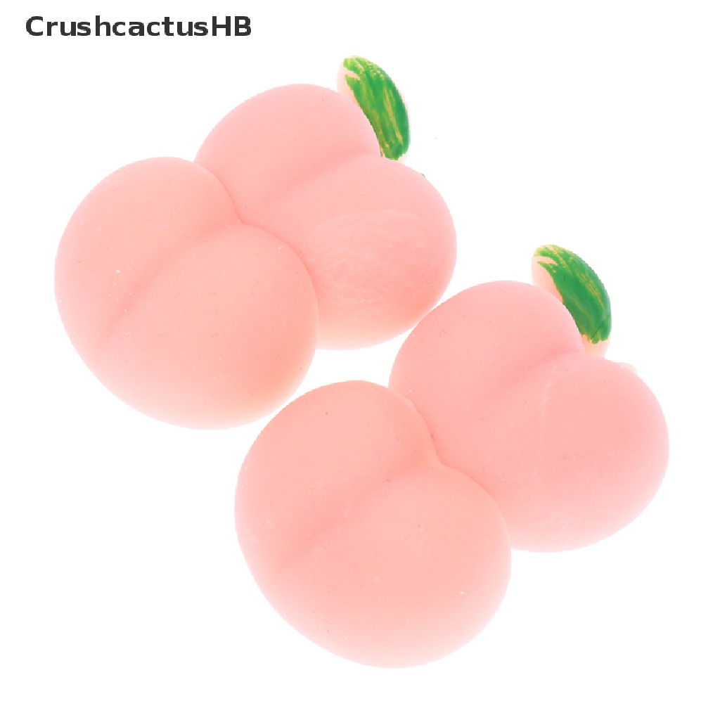 [CrushcactusHB] Set 2 Đồ Chơi Bóp Giảm Căng Thẳng Bằng Silicon Mềm Hình Mông Quả Đào Dễ Thương