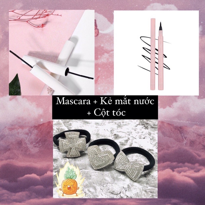 Combo Mascara + Kẻ mắt nước + Dây cột tóc