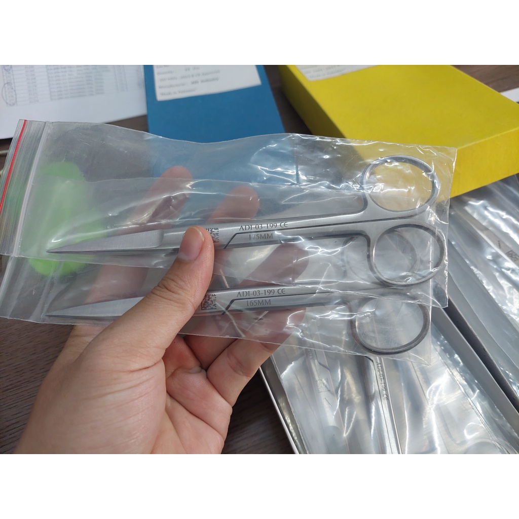 Kéo phẫu thuật thẳng 2 đầu nhọn hàng chính hãng 100% nhiều kích thước