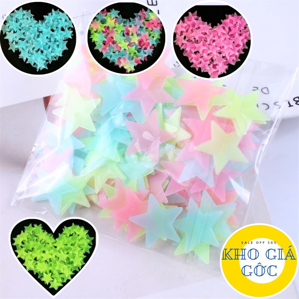 [1 GÓI 100C] Ngôi sao dạ quang phát sáng dán tường trang trí phòng ngủ | BigBuy360 - bigbuy360.vn