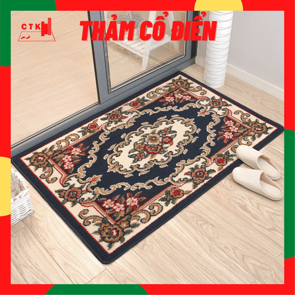 Thảm lau chân cao cấp, thảm chùi chân nhà bếp siêu thấm len mịn cổ điển 80x50cm, 60x40cm