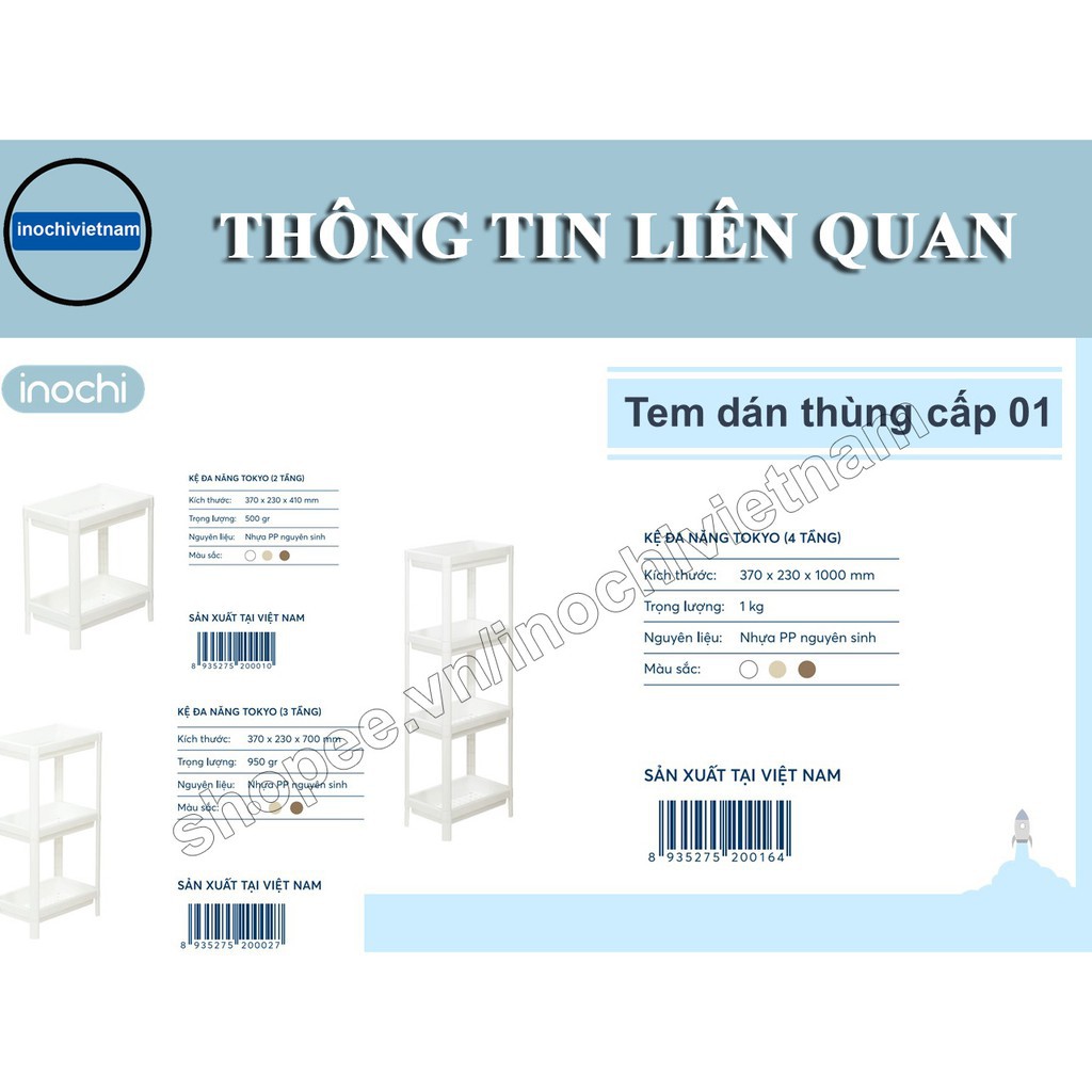 [Tặng Quà]Kệ nhựa, nhà tắm đa năng chia 2/3/4 tầng Inochi Nhà Bếp, đựng mỹ phẩm KET4T