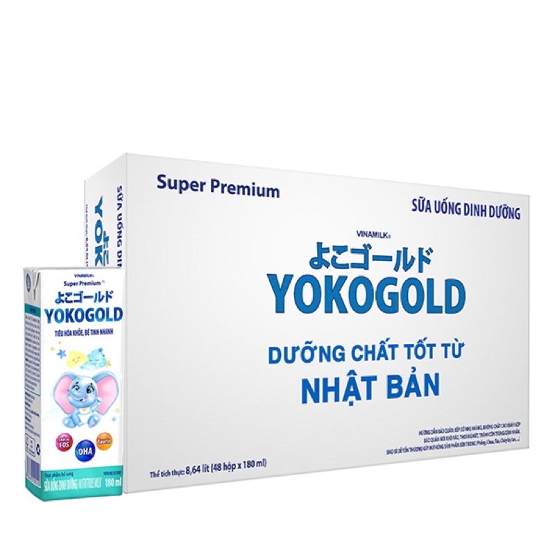 {Date T8/23}Thùng Sữa Yoko Pha sẵn 180mlx48 hộp