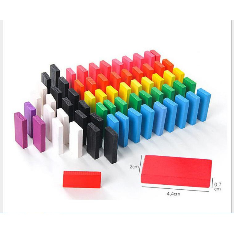 Đồ chơi xếp hình domino 120 thanh bằng gỗ nhiều sắc màu cho bé thỏa sức sáng tạo và tư duy TR26
