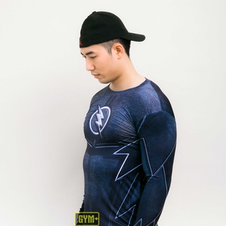 ÁO TẬP GYM NAM DÀI TAY - ĐEN